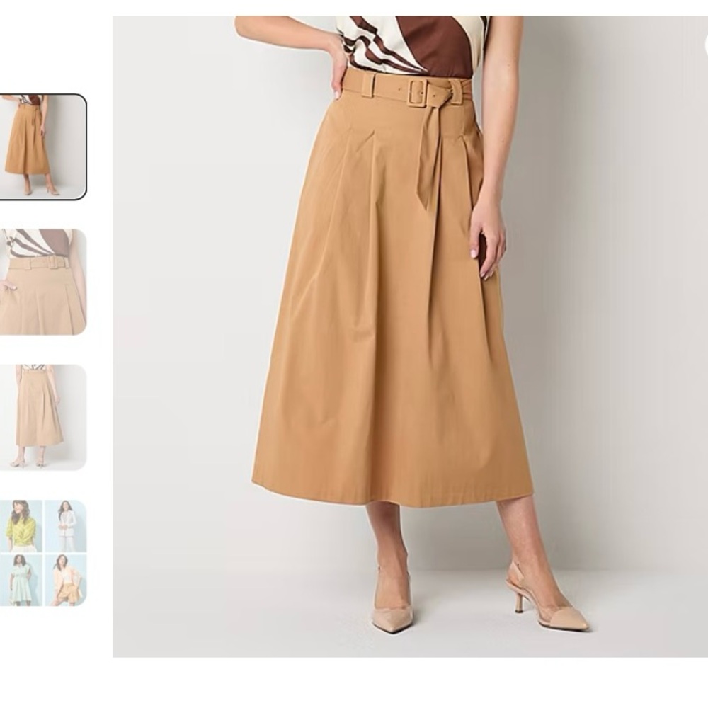 Neutral midi skirt